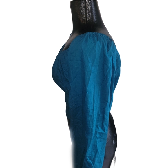 Japna Teal Cropped Long Sleeve Top L - Picture 4 of 6